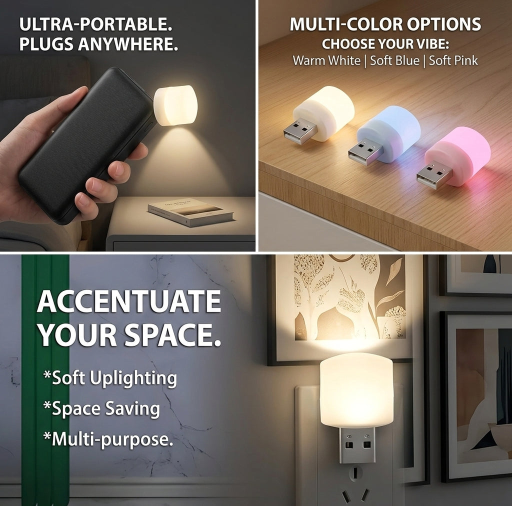 RPMSD Warm White Portable 12-LED USB Mini Light (Pack of 12)