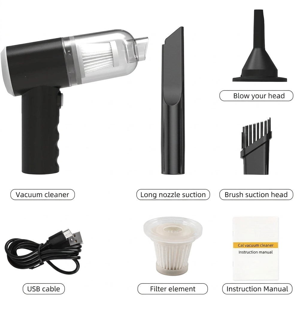 Portable Wireless Handheld Vacuum Cleaner – High-Power Mini Dust Cleaner for Car &amp; Home