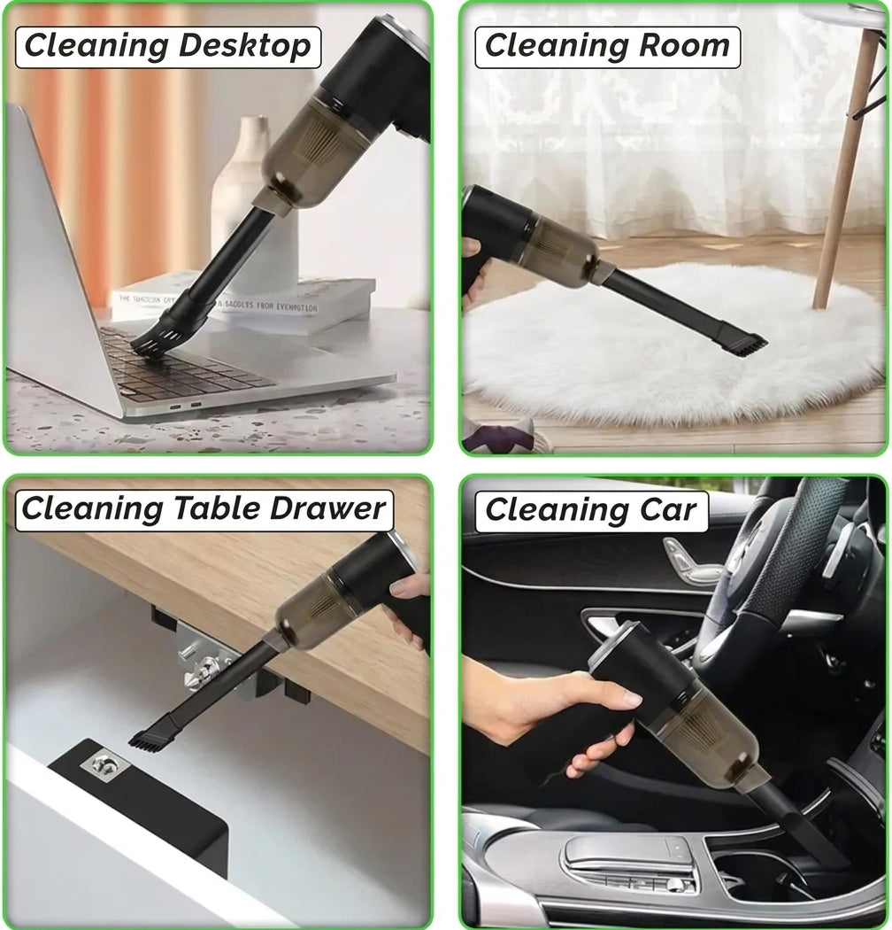 Portable Wireless Handheld Vacuum Cleaner – High-Power Mini Dust Cleaner for Car &amp; Home