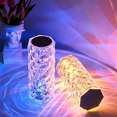 Crystal Rose Diamond 16 Color RGB Changing Mode LED Night Lights - USB Remote Night Lamp