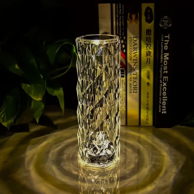 Crystal Rose Diamond 16 Color RGB Changing Mode LED Night Lights - USB Remote Night Lamp