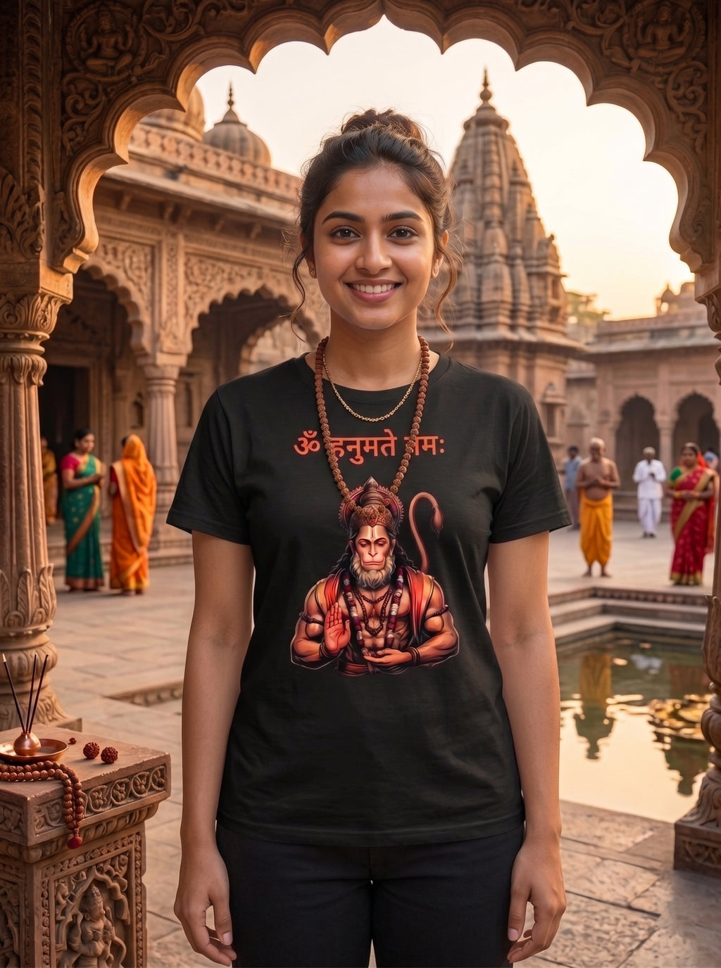 Om Hanumate Namah – Lord Hanuman Premium Spiritual Graphic T-Shirt