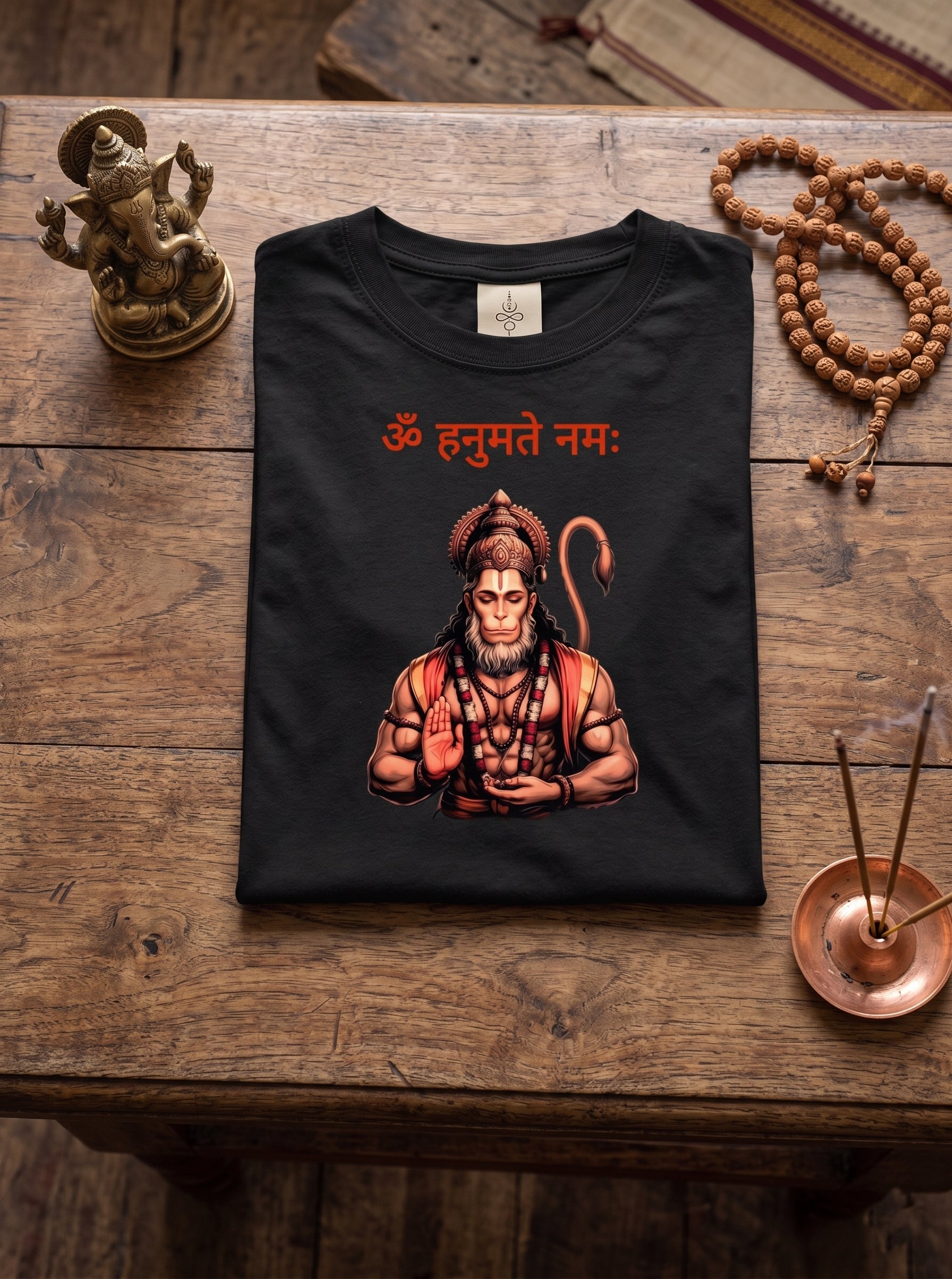 Om Hanumate Namah – Lord Hanuman Premium Spiritual Graphic T-Shirt