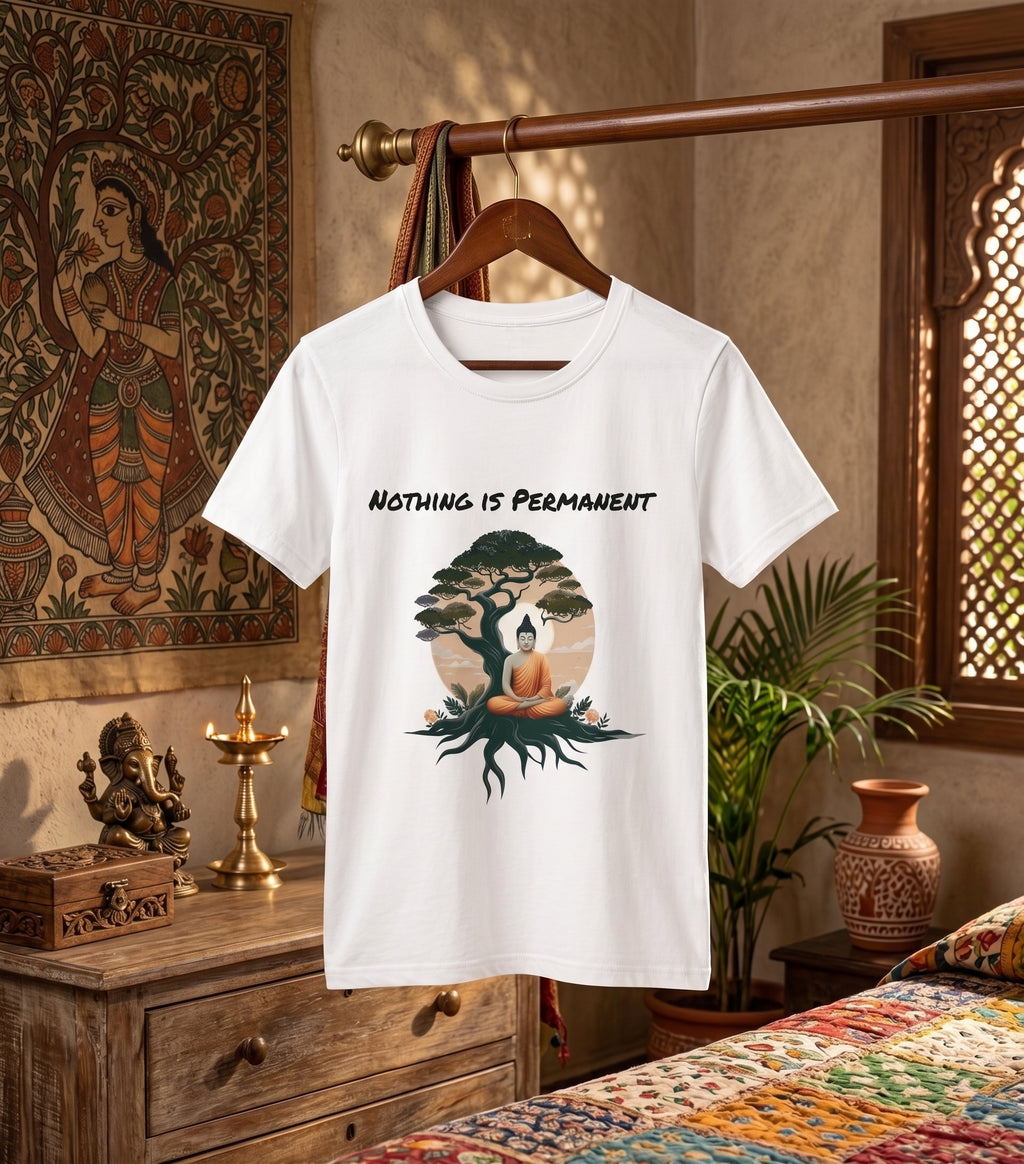 Nothing Is Permanent – Zen Buddha Premium Graphic T-Shirt