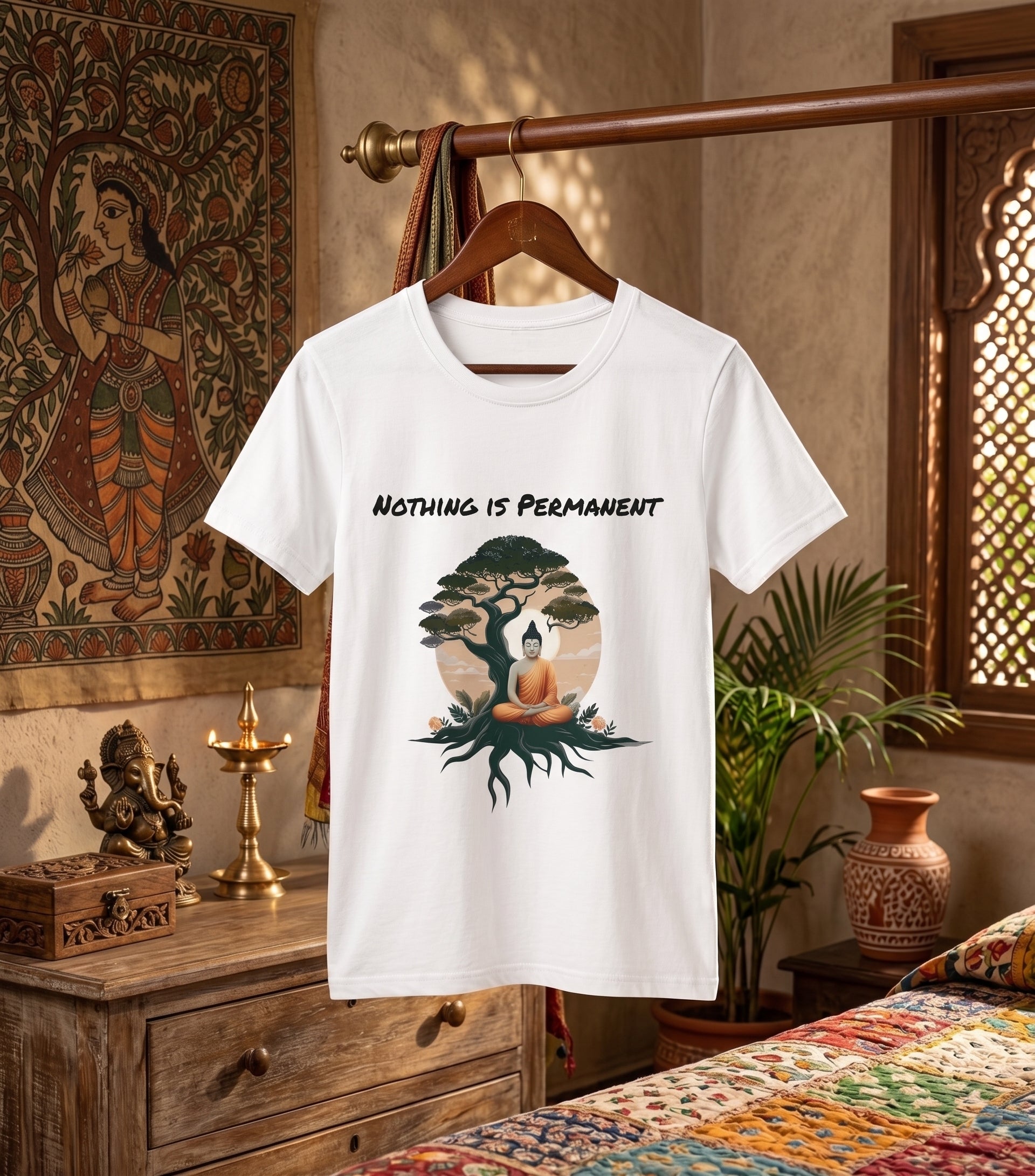 Nothing Is Permanent – Zen Buddha Premium Graphic T-Shirt