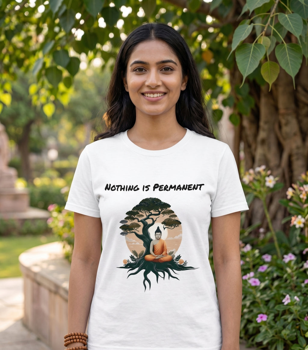 Nothing Is Permanent – Zen Buddha Premium Graphic T-Shirt