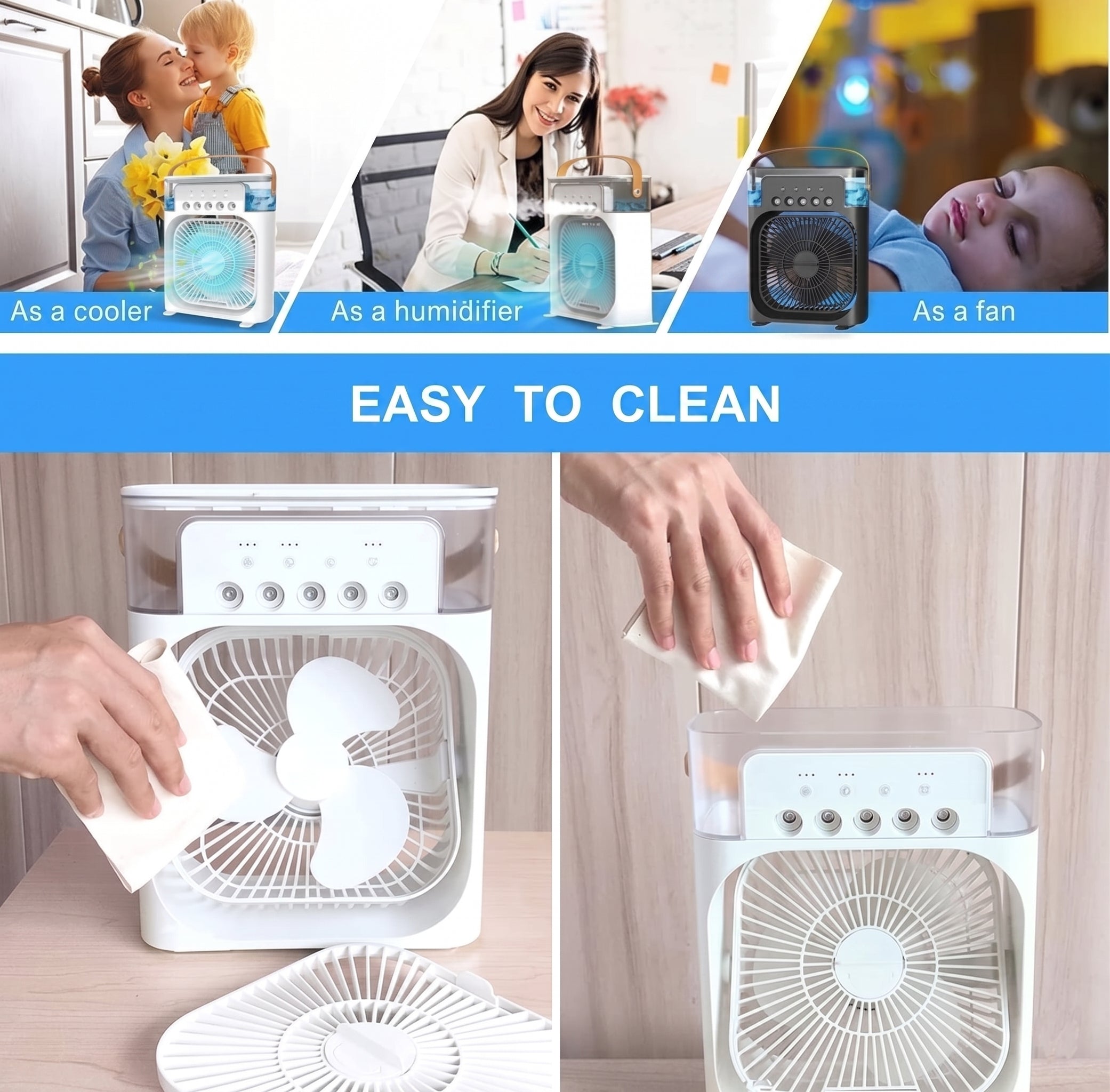 JINKI Mini Cool Portable Desk Fan – 3-Speed High-Performance Personal Air Cooler