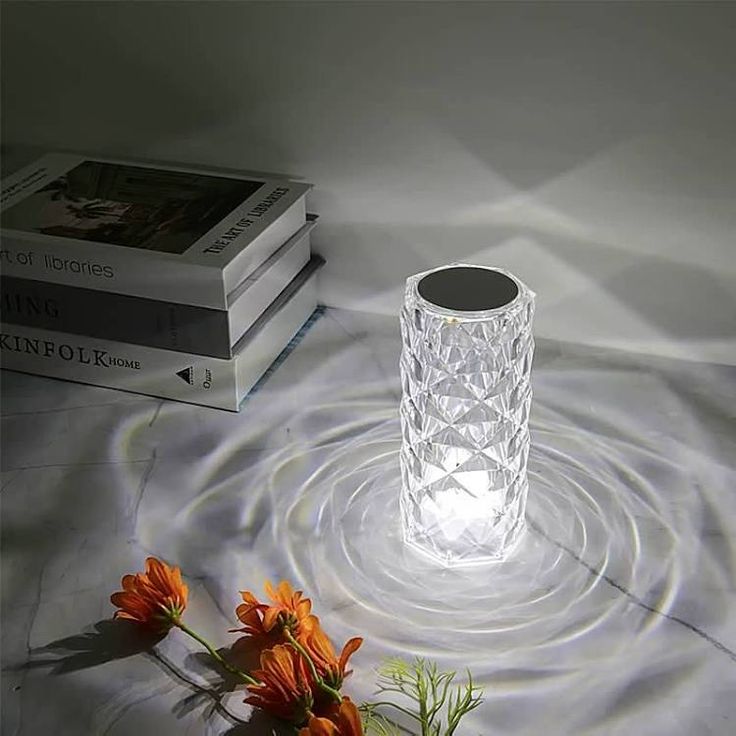 Crystal Rose Diamond 16 Color RGB Changing Mode LED Night Lights - USB Remote Night Lamp