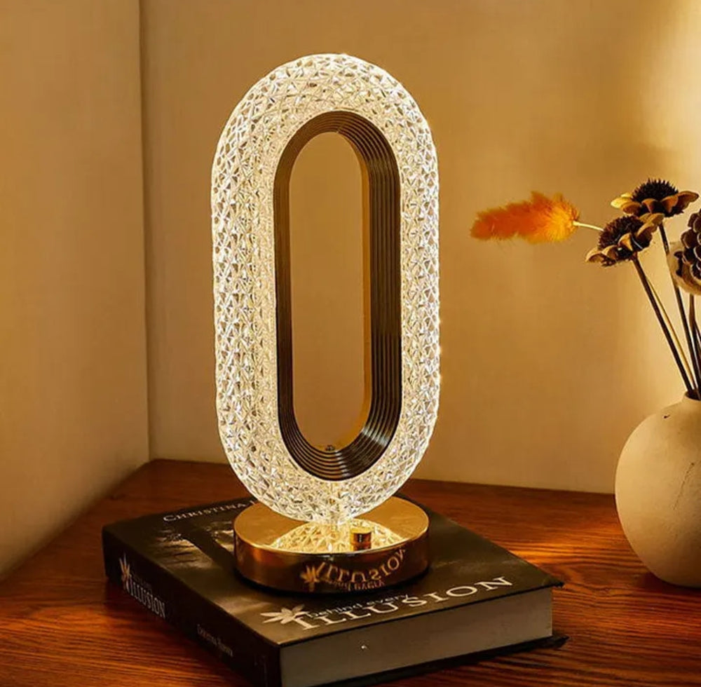 CHARMING NEST Crystal Décor LED Table Lamp – Dimmable &amp; Cordless Luxury