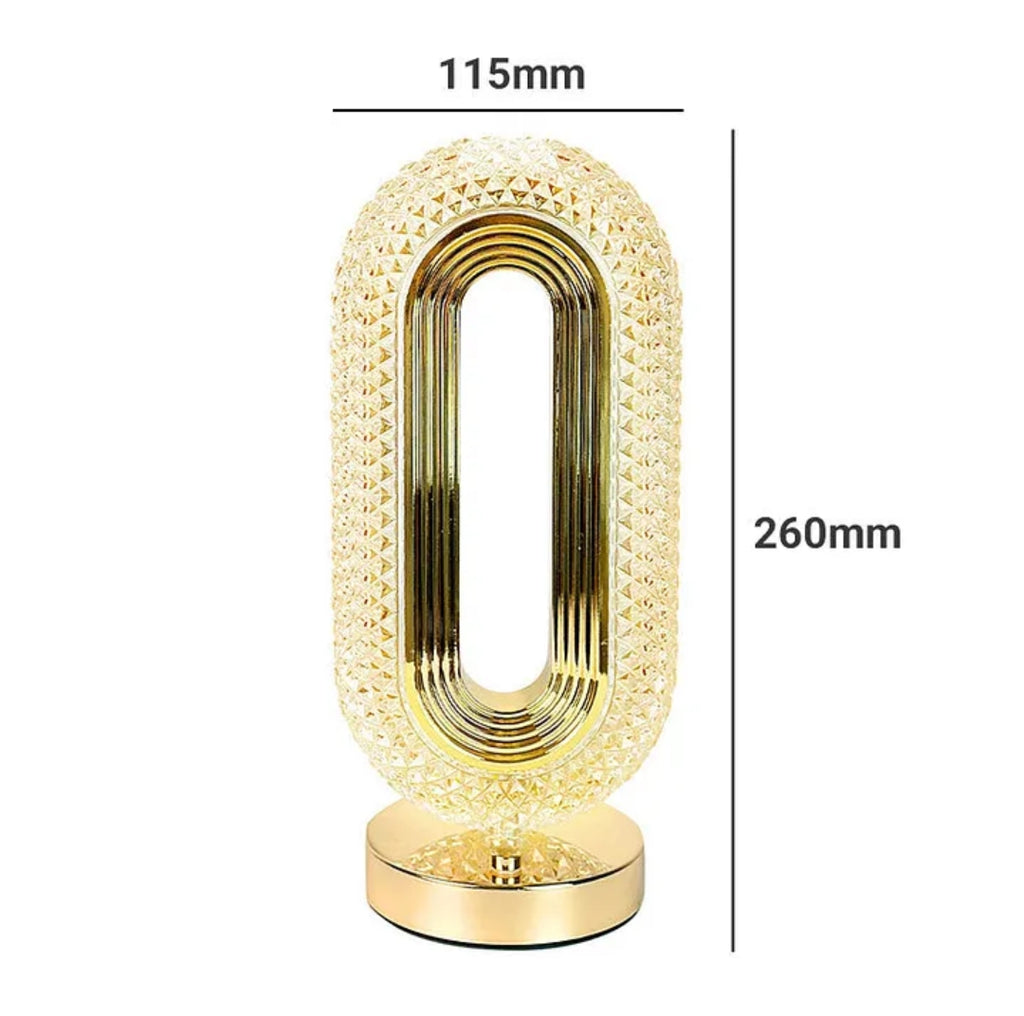 CHARMING NEST Crystal Décor LED Table Lamp – Dimmable &amp; Cordless Luxury