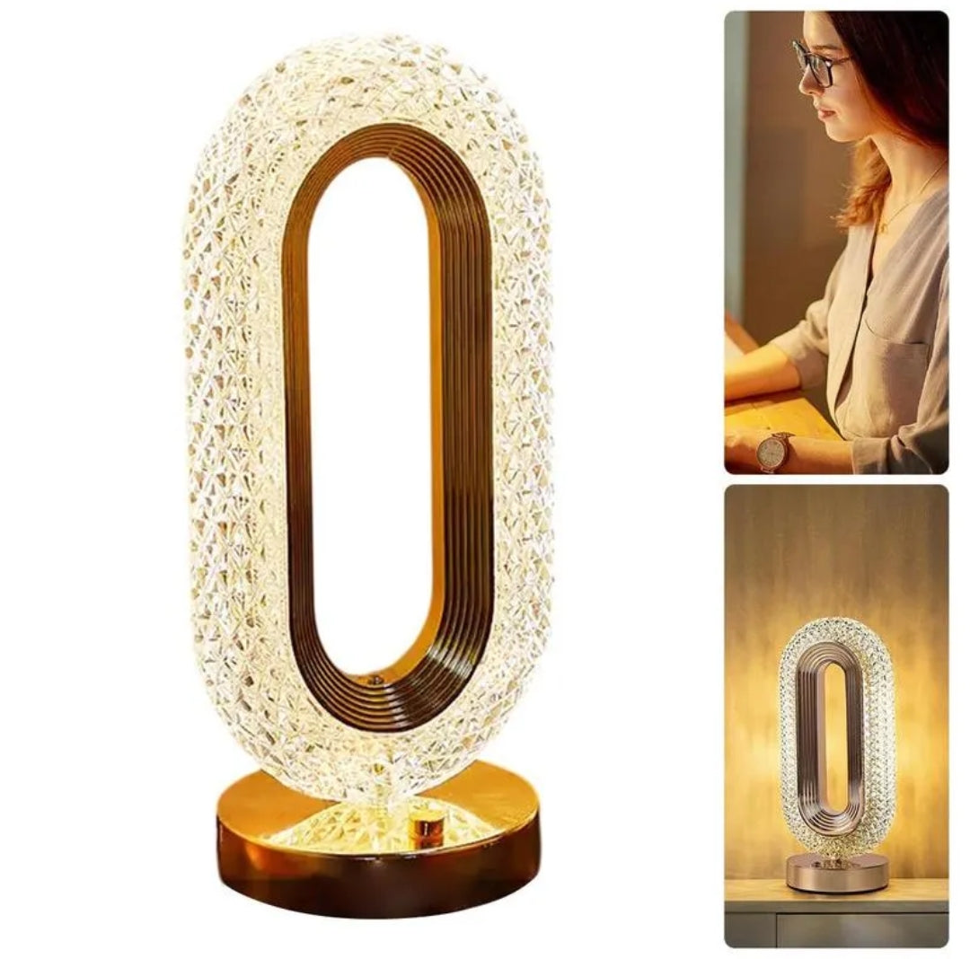 CHARMING NEST Crystal Décor LED Table Lamp – Dimmable &amp; Cordless Luxury