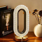 CHARMING NEST Crystal Décor LED Table Lamp – Dimmable &amp; Cordless Luxury