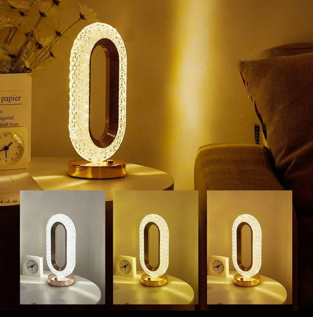 CHARMING NEST Crystal Décor LED Table Lamp – Dimmable &amp; Cordless Luxury