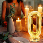CHARMING NEST Crystal Décor LED Table Lamp – Dimmable &amp; Cordless Luxury
