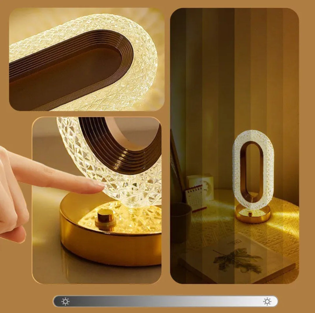 CHARMING NEST Crystal Décor LED Table Lamp – Dimmable &amp; Cordless Luxury