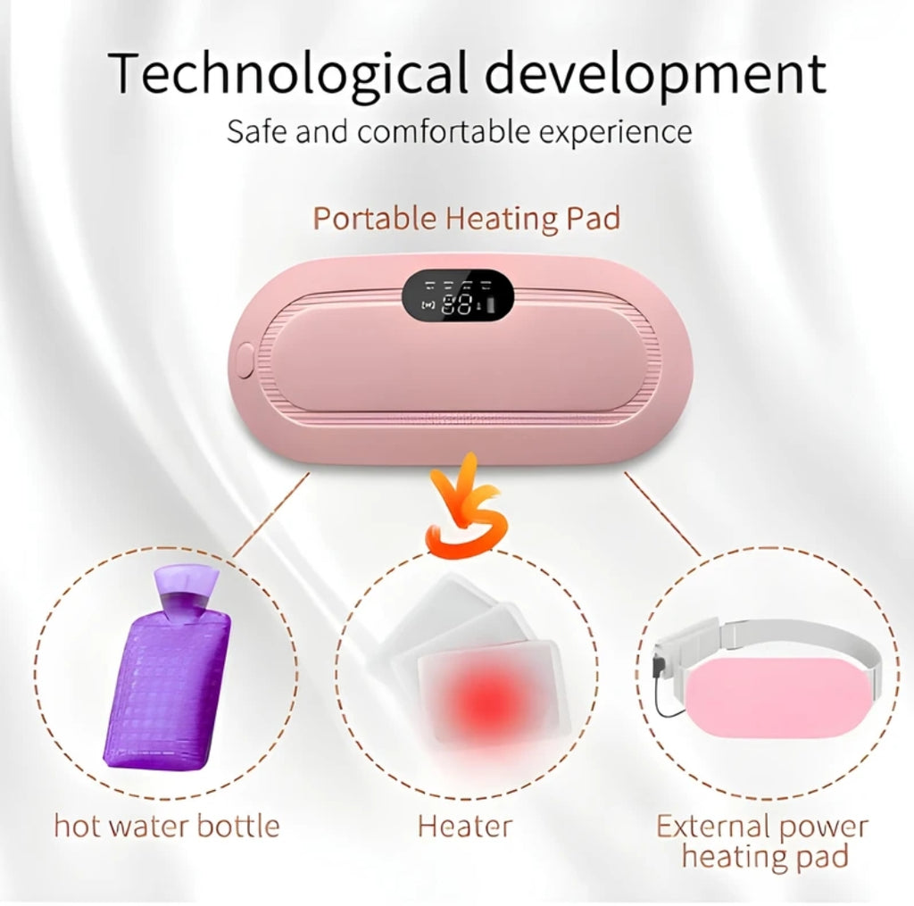 BELENZO Electric Cordless Heating Pad – 2-in-1 Menstrual Pain Relief & Vibration Massager
