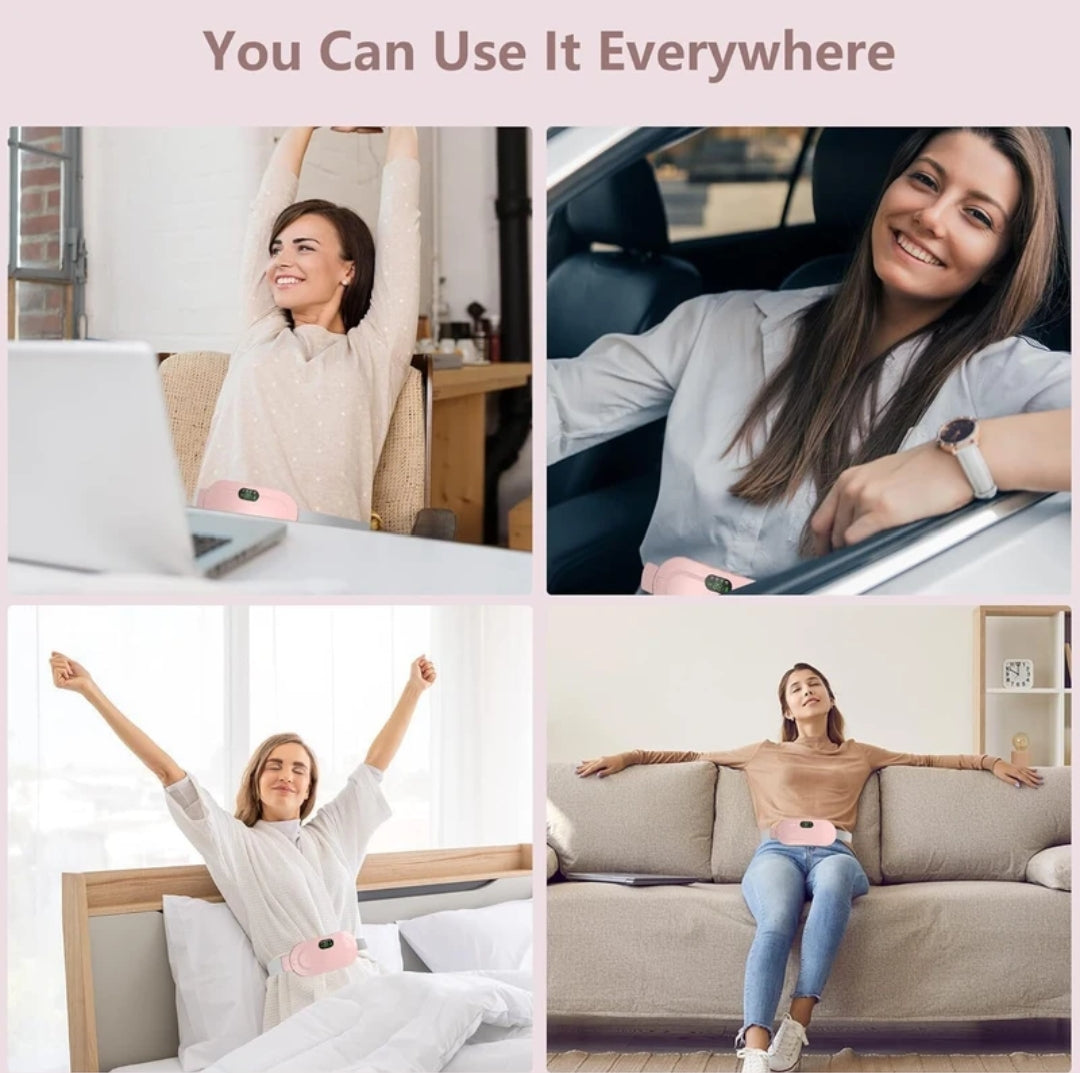 BELENZO Electric Cordless Heating Pad – 2-in-1 Menstrual Pain Relief & Vibration Massager