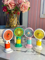 Premium Portable Mini Handheld Fan – 5-Blade High Performance with Desktop Stand