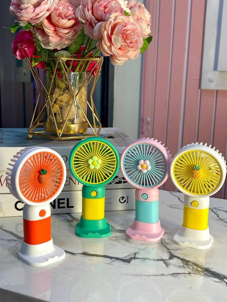 Premium Portable Mini Handheld Fan – 5-Blade High Performance with Desktop Stand