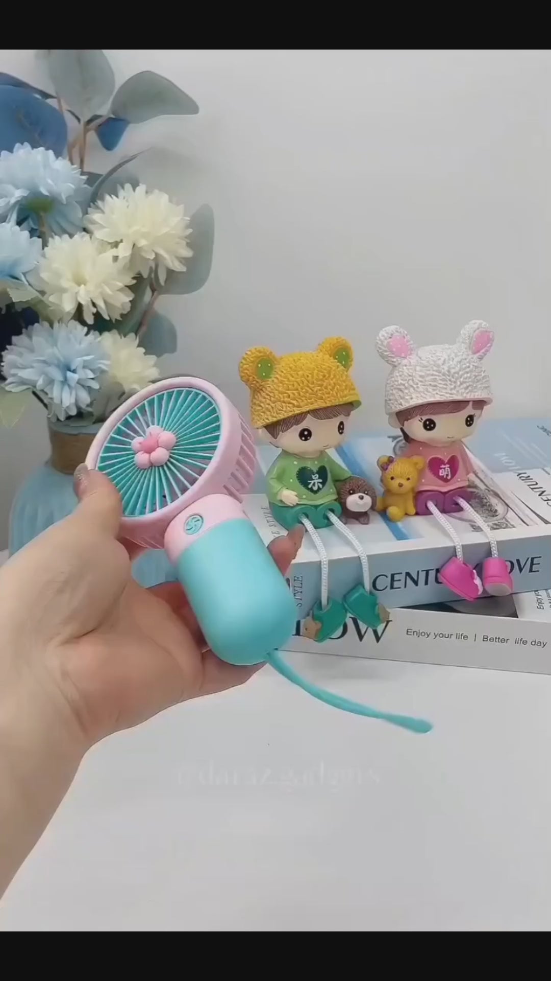 Premium Portable Mini Handheld Fan – 5-Blade High Performance with Desktop Stand